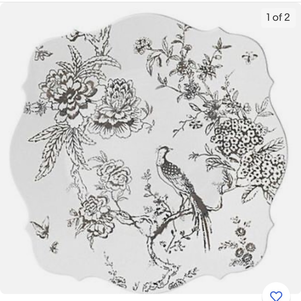 NWT Wedgwood Jasper Conran Baroque chinoiserie platinum plate